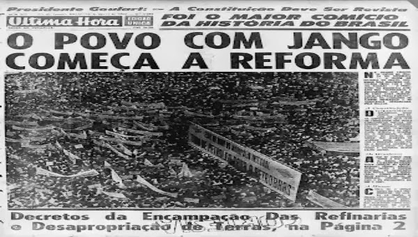 Capa do jornal Última Hora, que apoiava o governo de João Goulart
