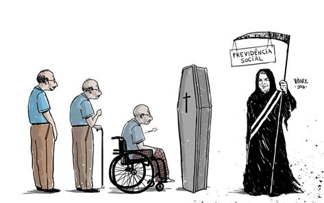 Desenho de Vitor Teixeira sobre reforma da previdência