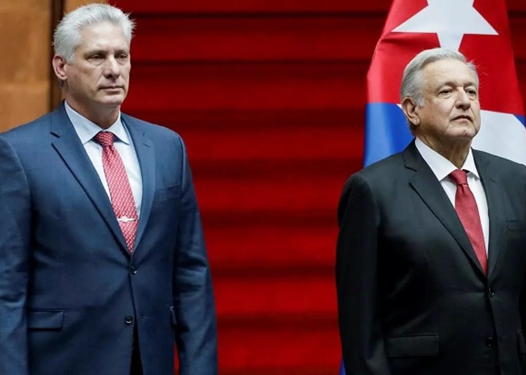 Presidente de Cuba, Miguel Díaz-Canel, e o presidente do México, Andres Manuel Lopez Obrador