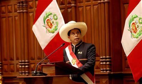 Pedro Castillo, presidente do Peru no Congresso Nacional do país